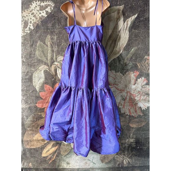 New Anthropologie Bloni Tiered Shine Dress Size Xxs - Picture 9 of 10